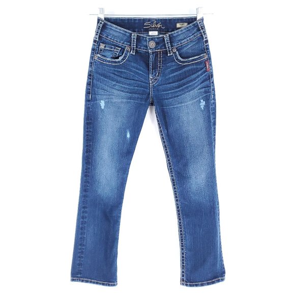 Silver Jeans Suki Capri Women Jean Low Rise Blue Size 25 (26x26) - Picture 1 of 10
